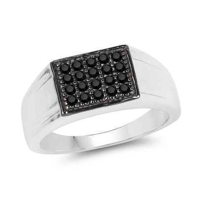 0.30 Carat Genuine Black Diamond .925 Sterling Silver Ring Bids.com