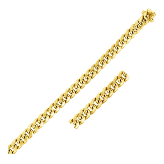 7.5mm 14k Yellow Gold Semi Solid Miami Cuban Bracelet Bids.com