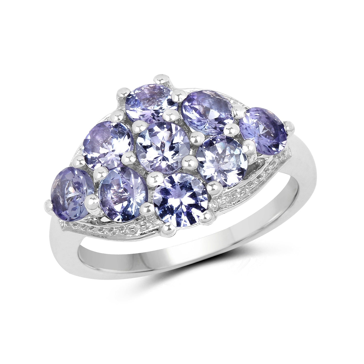 2.07 Carat Genuine Tanzanite .925 Sterling Silver Ring Bids.com