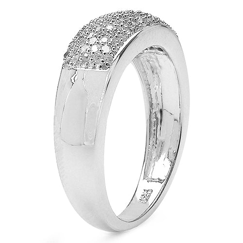 0.49 Carat Genuine White Diamond .925 Sterling Silver Ring Bids.com