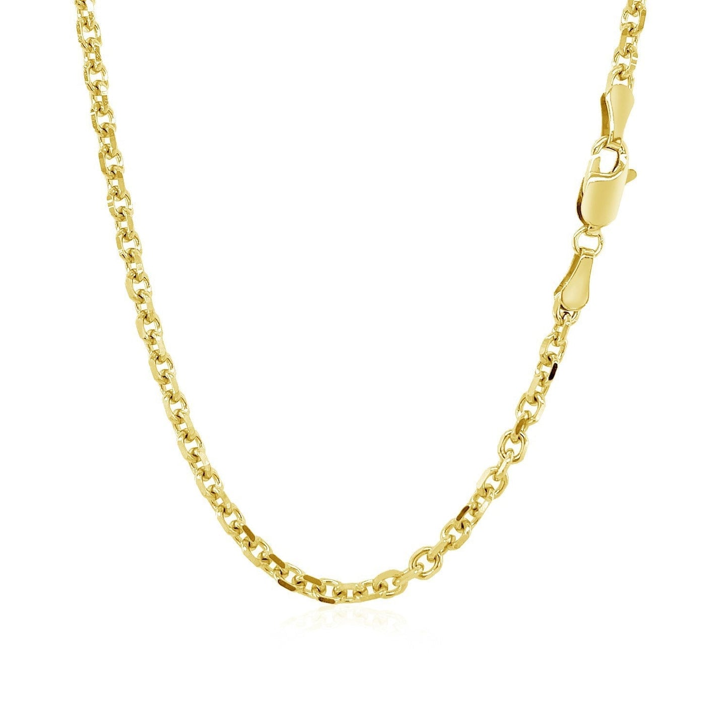 3.1mm 14k Yellow Gold Diamond Cut Cable Link Chain Bids.com