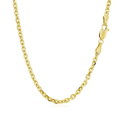 3.1mm 14k Yellow Gold Diamond Cut Cable Link Chain Bids.com