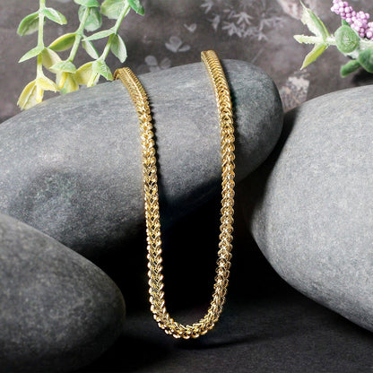 3.2mm 14k Yellow Gold Square Franco Chain Bids.com