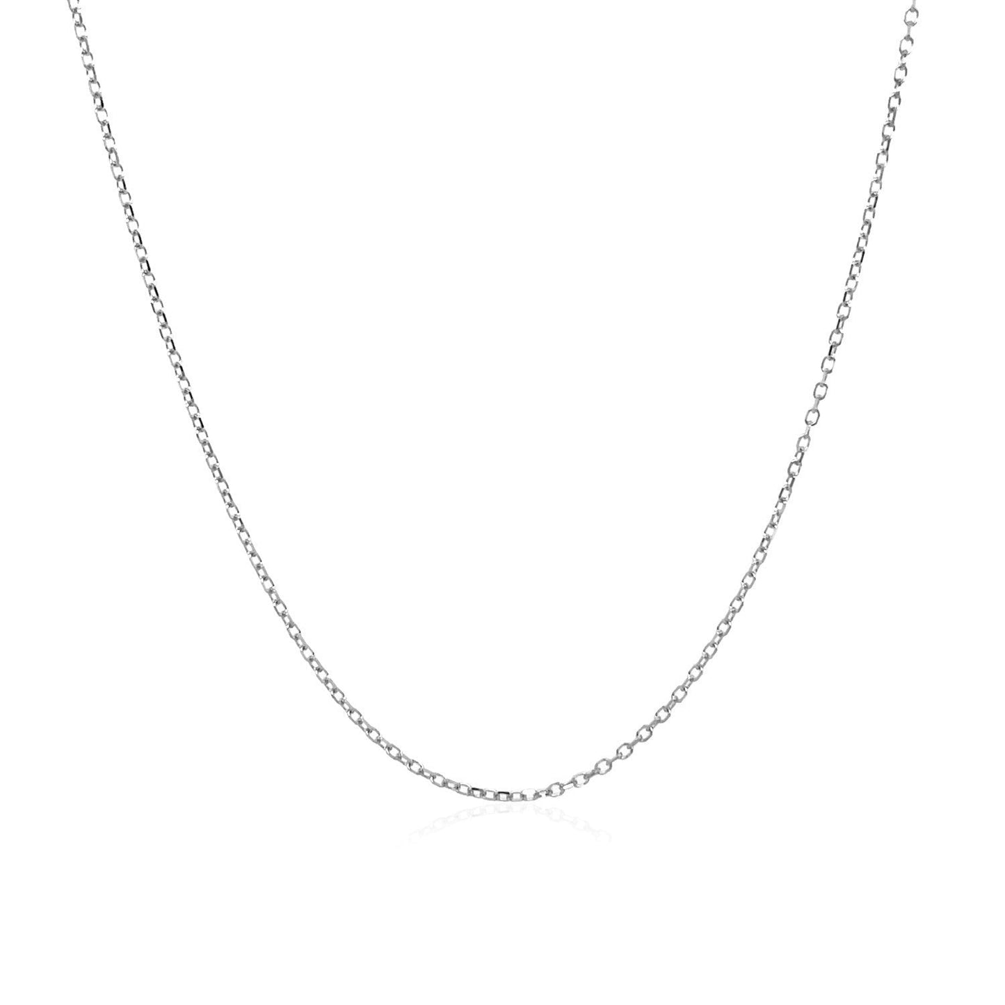 14k White Gold Diamond Cut Cable Link Chain 0.8mm Bids.com