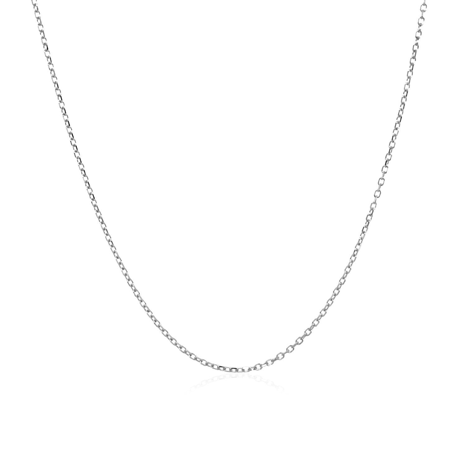 14k White Gold Diamond Cut Cable Link Chain 0.8mm Bids.com