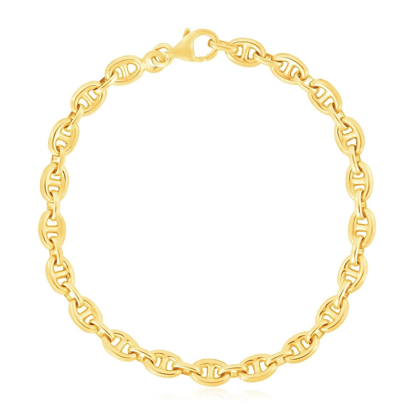 14k Yellow Gold High Polish Mariner Link Bracelet (5.4mm) Bids.com