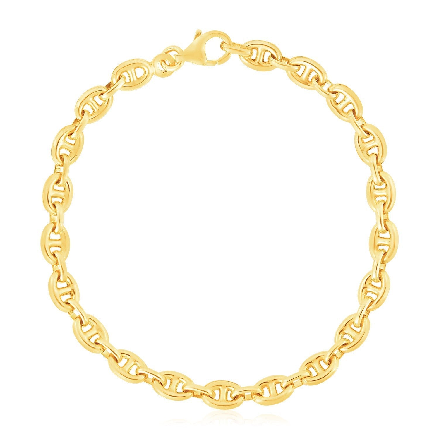 14k Yellow Gold High Polish Mariner Link Bracelet (5.4mm) Bids.com