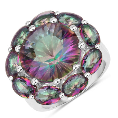 11.45 Carat Genuine Rainbow Quartz .925 Sterling Silver Ring Bids.com