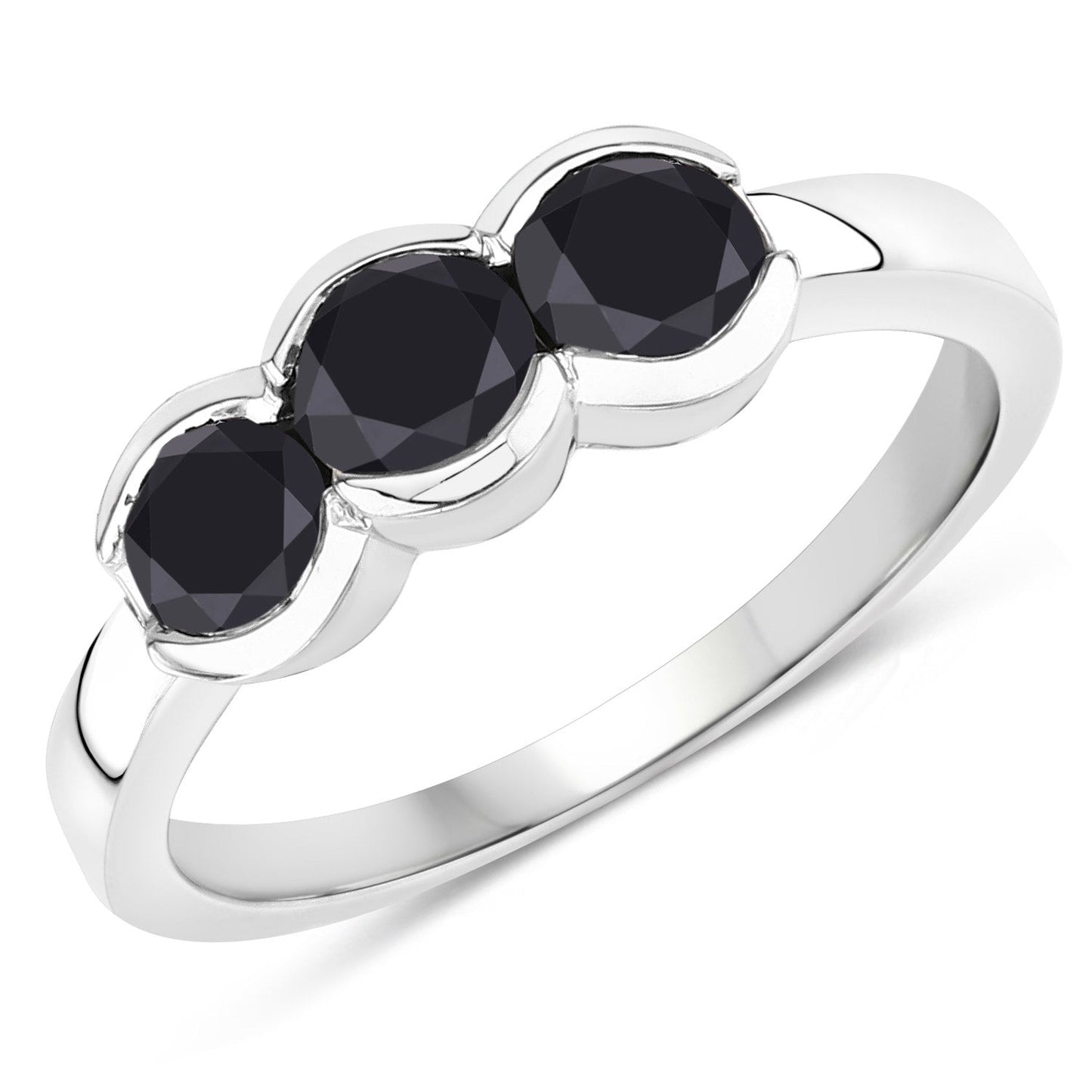 1.22 Carat Genuine Black Diamond .925 Sterling Silver Ring Bids.com