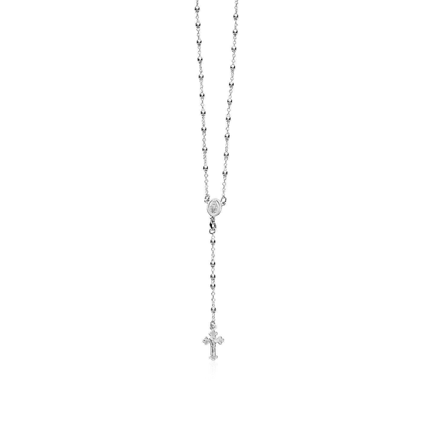 Fine Rosary Chain and Bead Necklace in Sterling Silver Bids.com