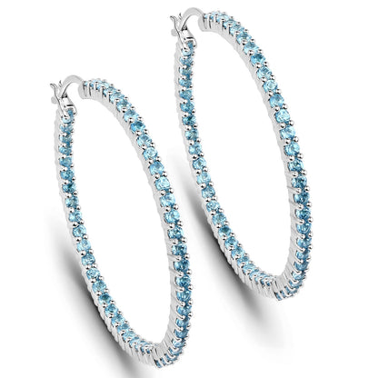 3.60 Carat Genuine Swiss Blue Topaz .925 Sterling Silver Earrings Bids.com