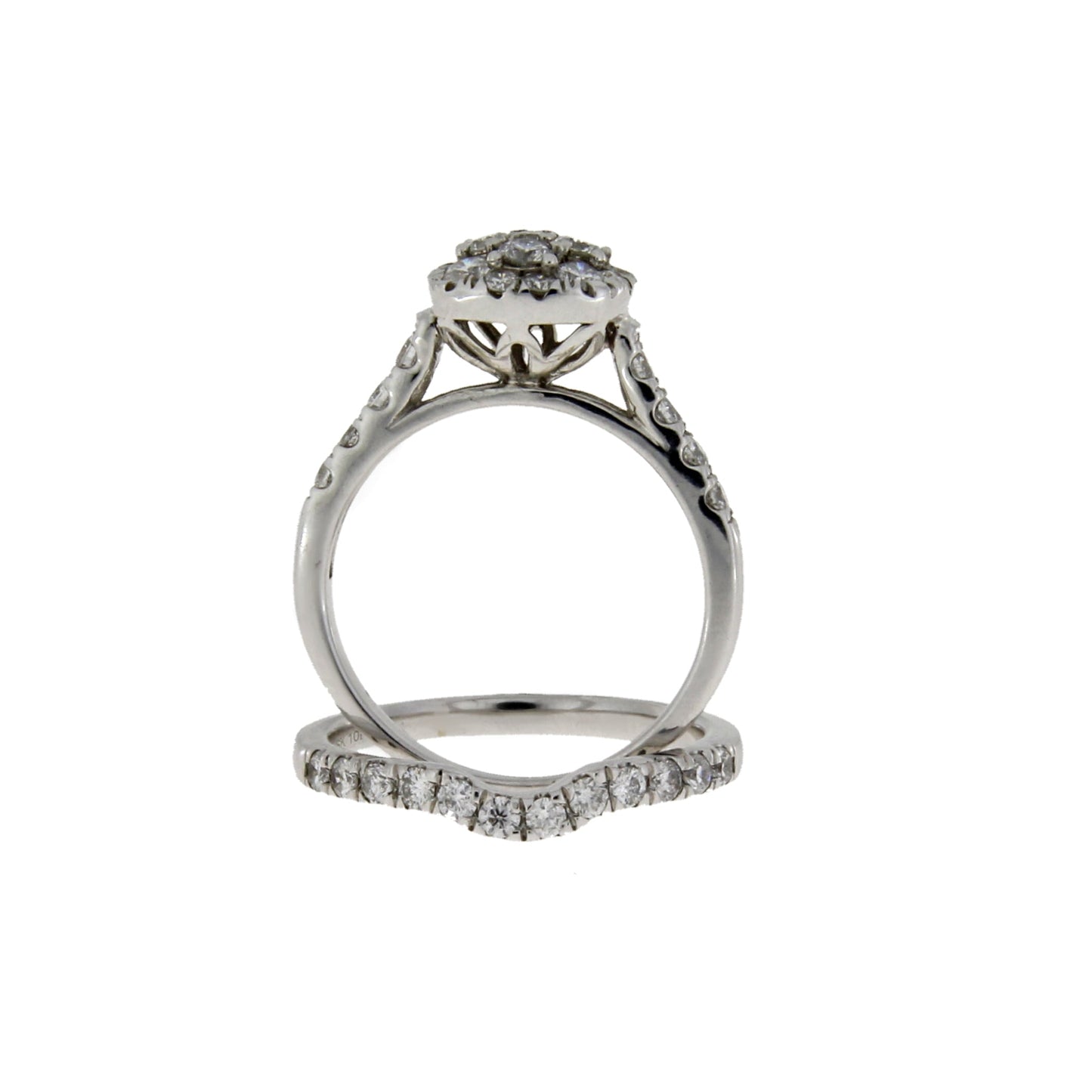 1.30ct Diamond Engagement Ring Set 10KT White Gold Bids.com