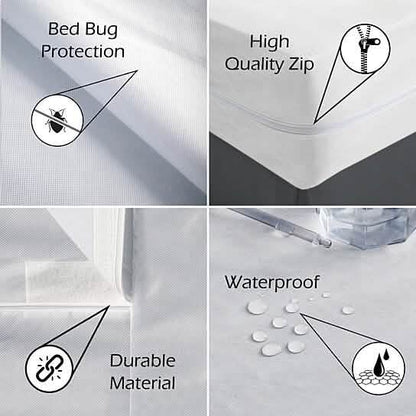 Fabric Zippered Waterproof and Bed Bug Mattress Protector DailySale