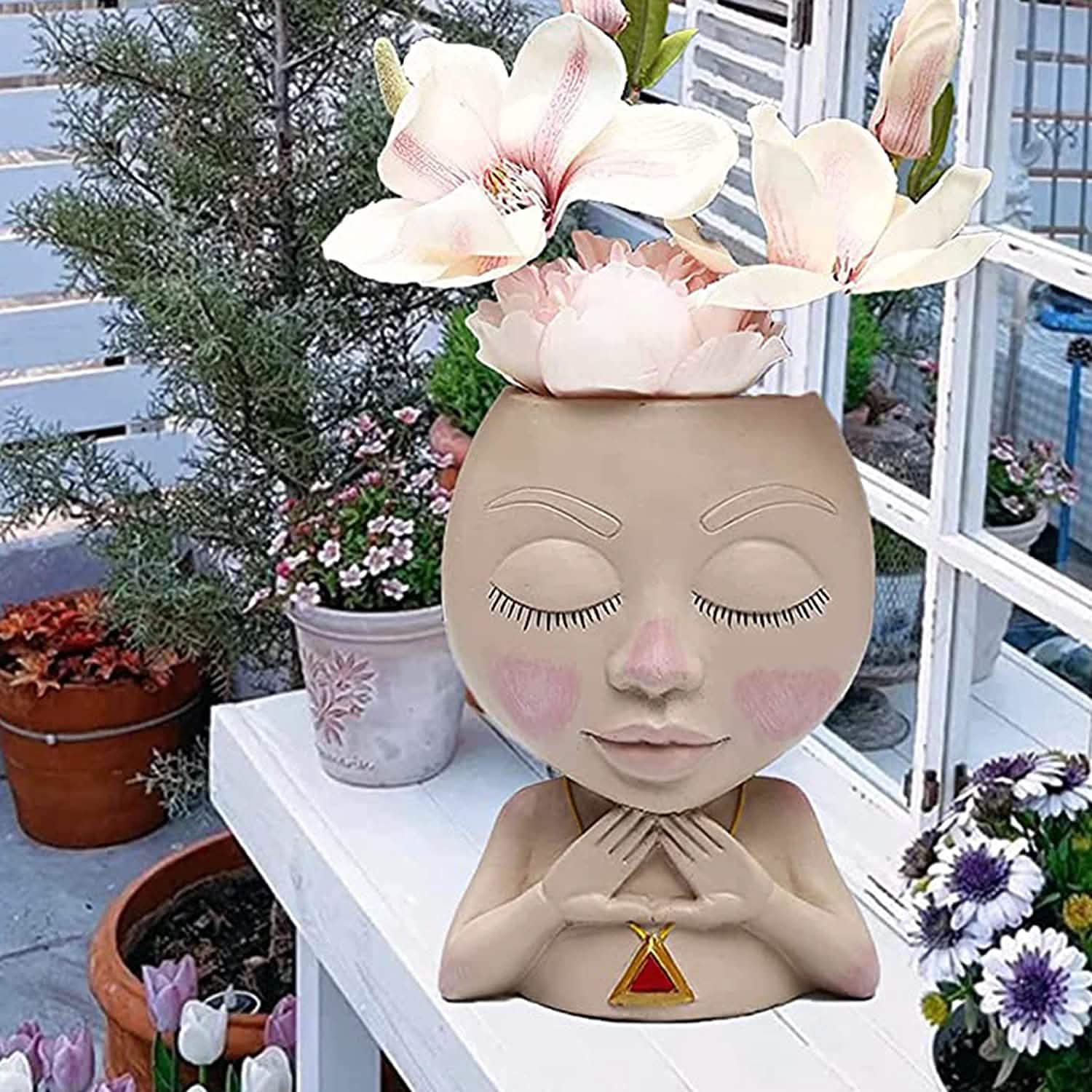 Face Flower Pot Head Vase for Indoor Plant Decoration DailySale