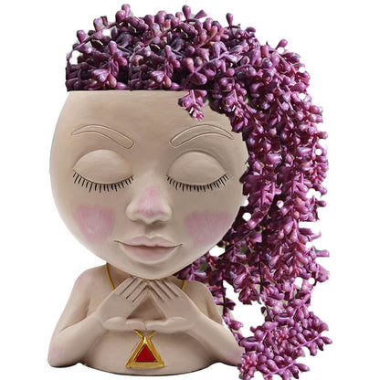 Face Flower Pot Head Vase for Indoor Plant Decoration DailySale