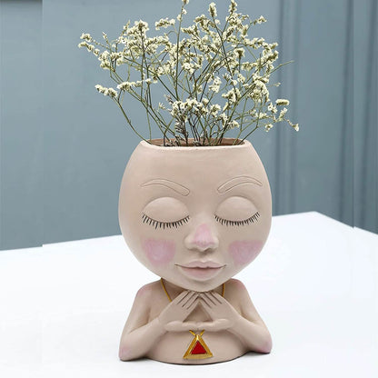 Face Flower Pot Head Vase for Indoor Plant Decoration DailySale