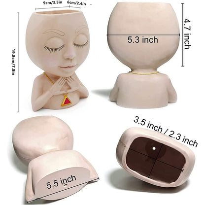 Face Flower Pot Head Vase for Indoor Plant Decoration DailySale