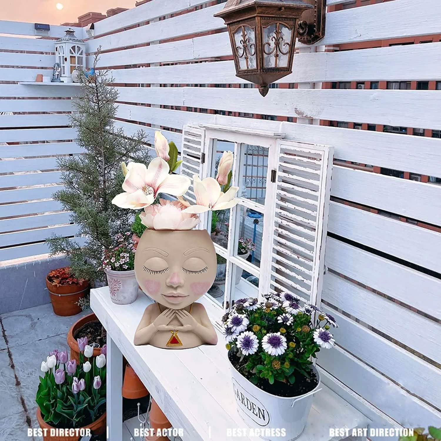 Face Flower Pot Head Vase for Indoor Plant Decoration DailySale