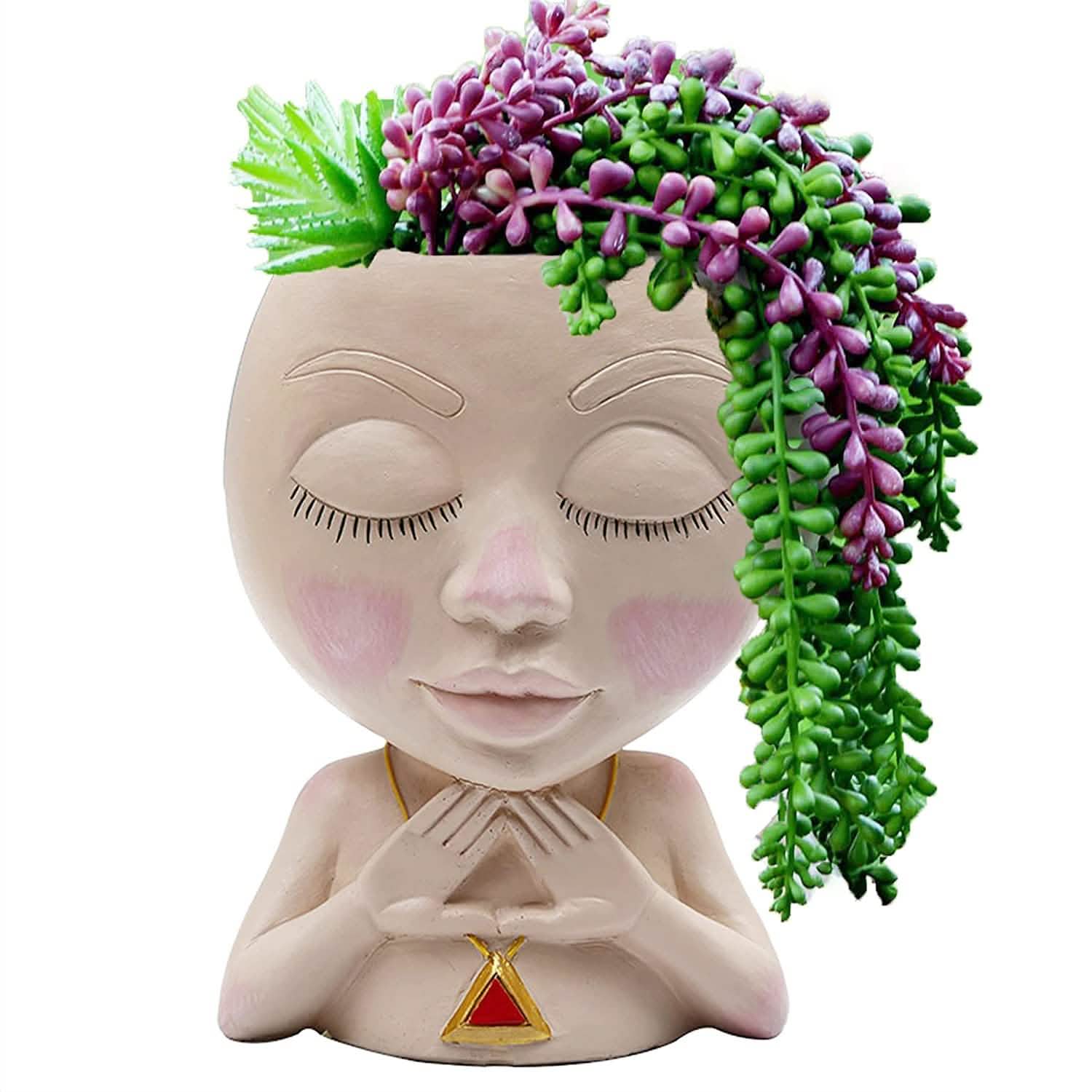 Face Flower Pot Head Vase for Indoor Plant Decoration DailySale