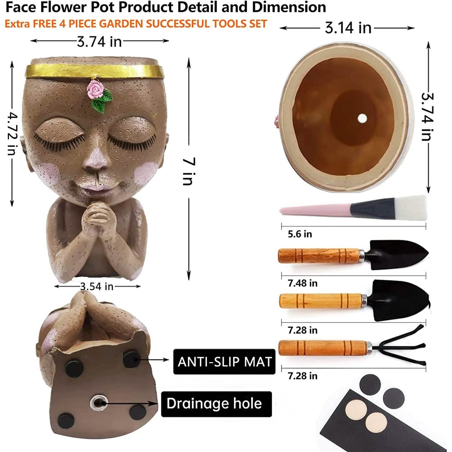 Face Planters Pots Unique Head Planter DailySale