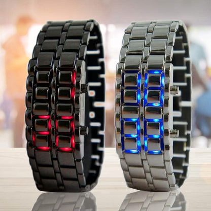 Faceless Unisex Stainless Steel Titanium Waterproof LED Watch DailySale