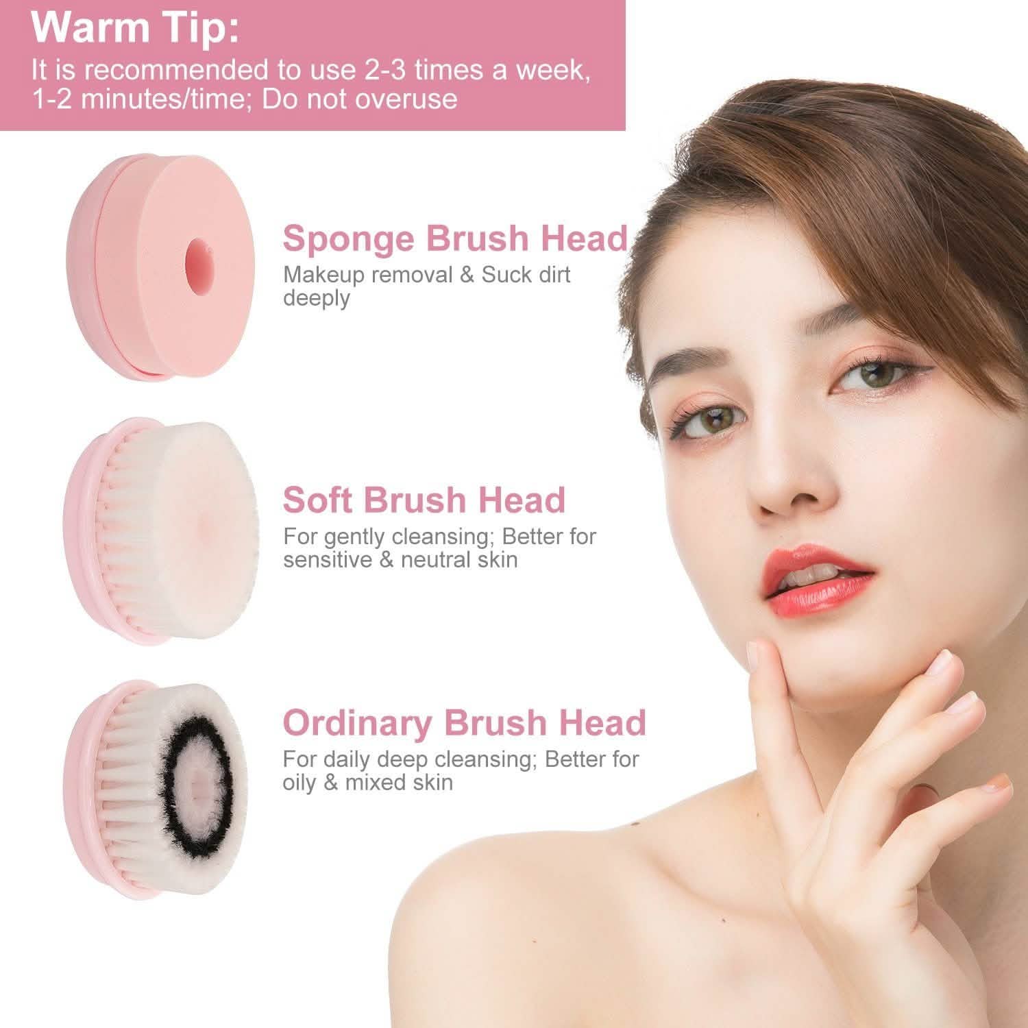 Facial Cleansing Brush IPX6 Waterproof 2 Speed Face Brush DailySale