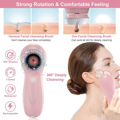 Facial Cleansing Brush IPX6 Waterproof 2 Speed Face Brush DailySale
