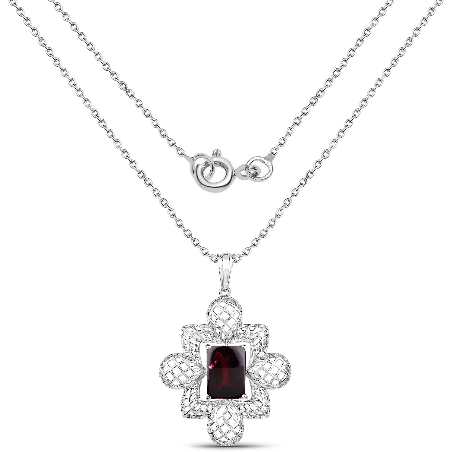 8.00 Carat Genuine Garnet .925 Sterling Silver Pendant Bids.com