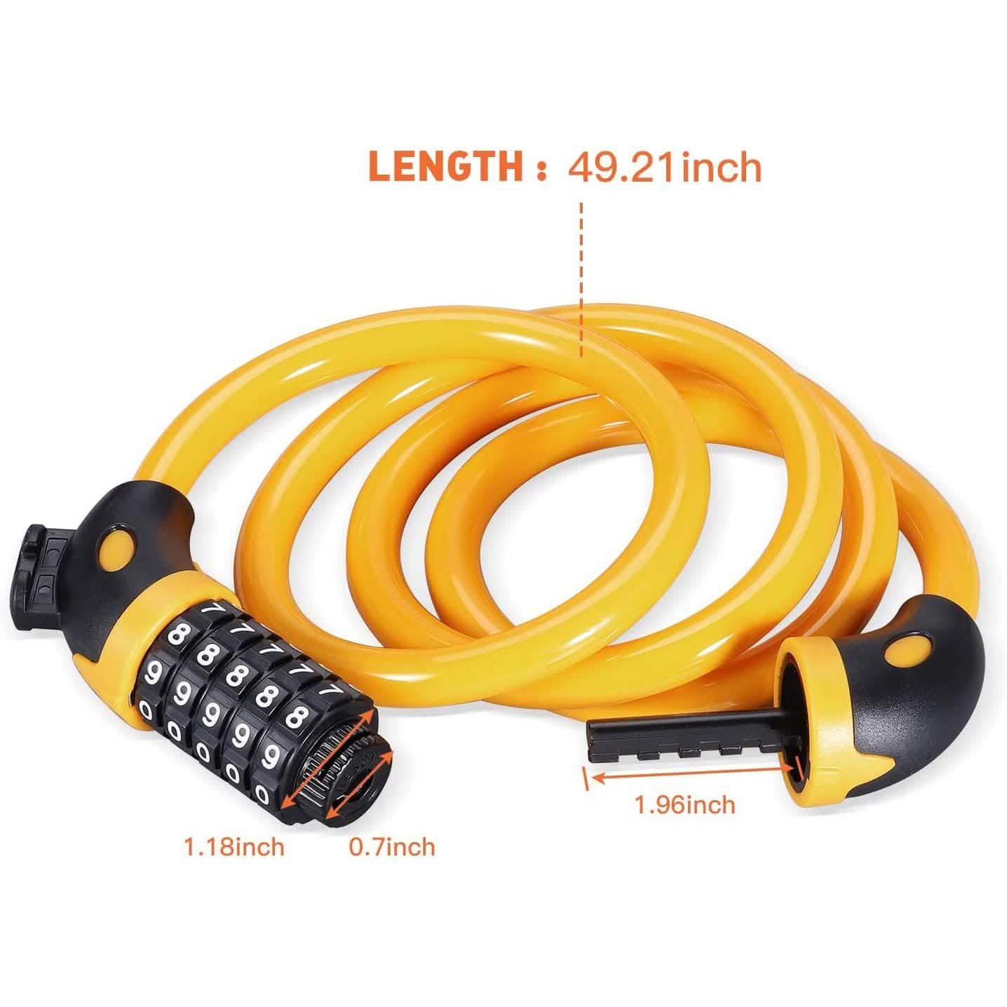 Famistar 4 Feet 5 Digit Resettable Combination Coiling Bike Chain Lock DailySale