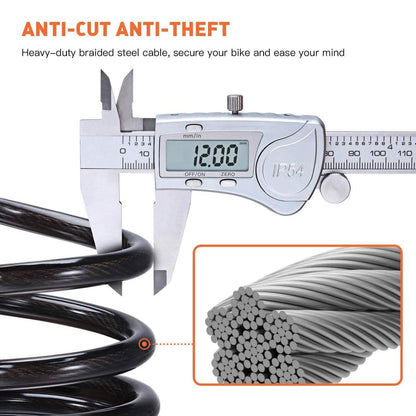 Famistar 4 Feet 5 Digit Resettable Combination Coiling Bike Chain Lock DailySale