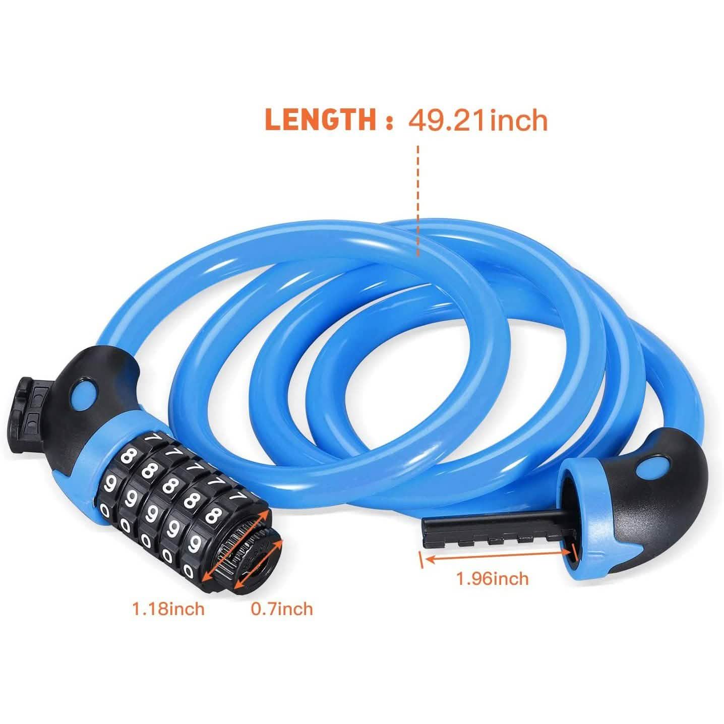 Famistar 4 Feet 5 Digit Resettable Combination Coiling Bike Chain Lock DailySale