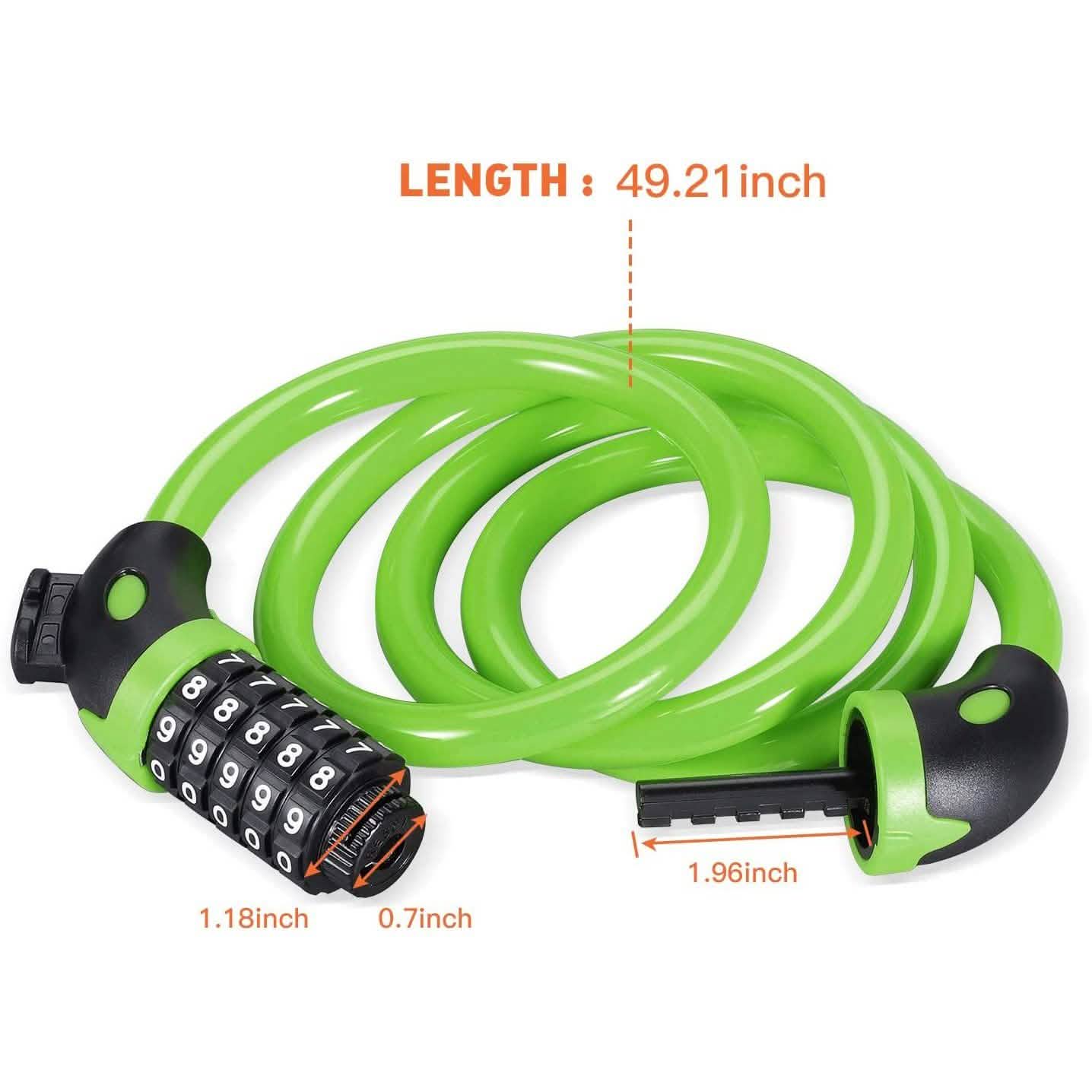 Famistar 4 Feet 5 Digit Resettable Combination Coiling Bike Chain Lock DailySale