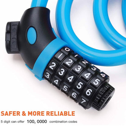 Famistar 4 Feet 5 Digit Resettable Combination Coiling Bike Chain Lock DailySale