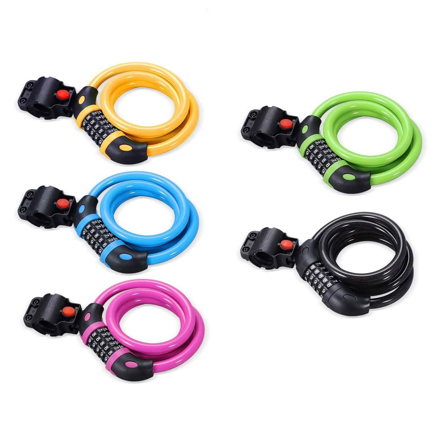 Famistar 4 Feet 5 Digit Resettable Combination Coiling Bike Chain Lock DailySale