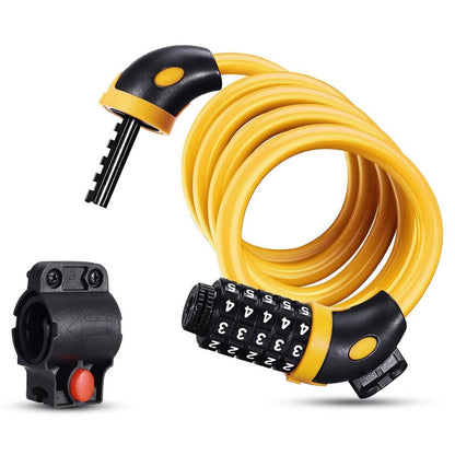 Famistar 4 Feet 5 Digit Resettable Combination Coiling Bike Chain Lock DailySale