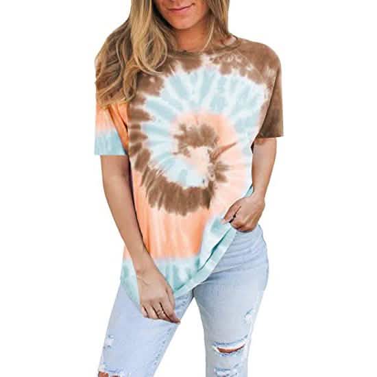 Women's Tie Dye Sweatshirt Casual Crewneck Pullover Shirts DailySale