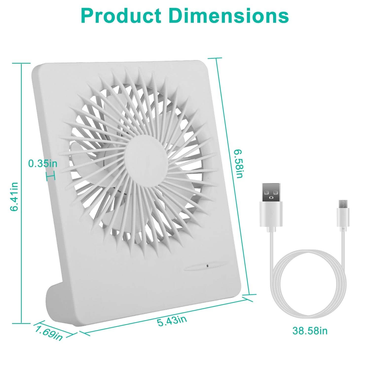Fan USB Rechargeable Table Portable Desk Cooling Fan DailySale