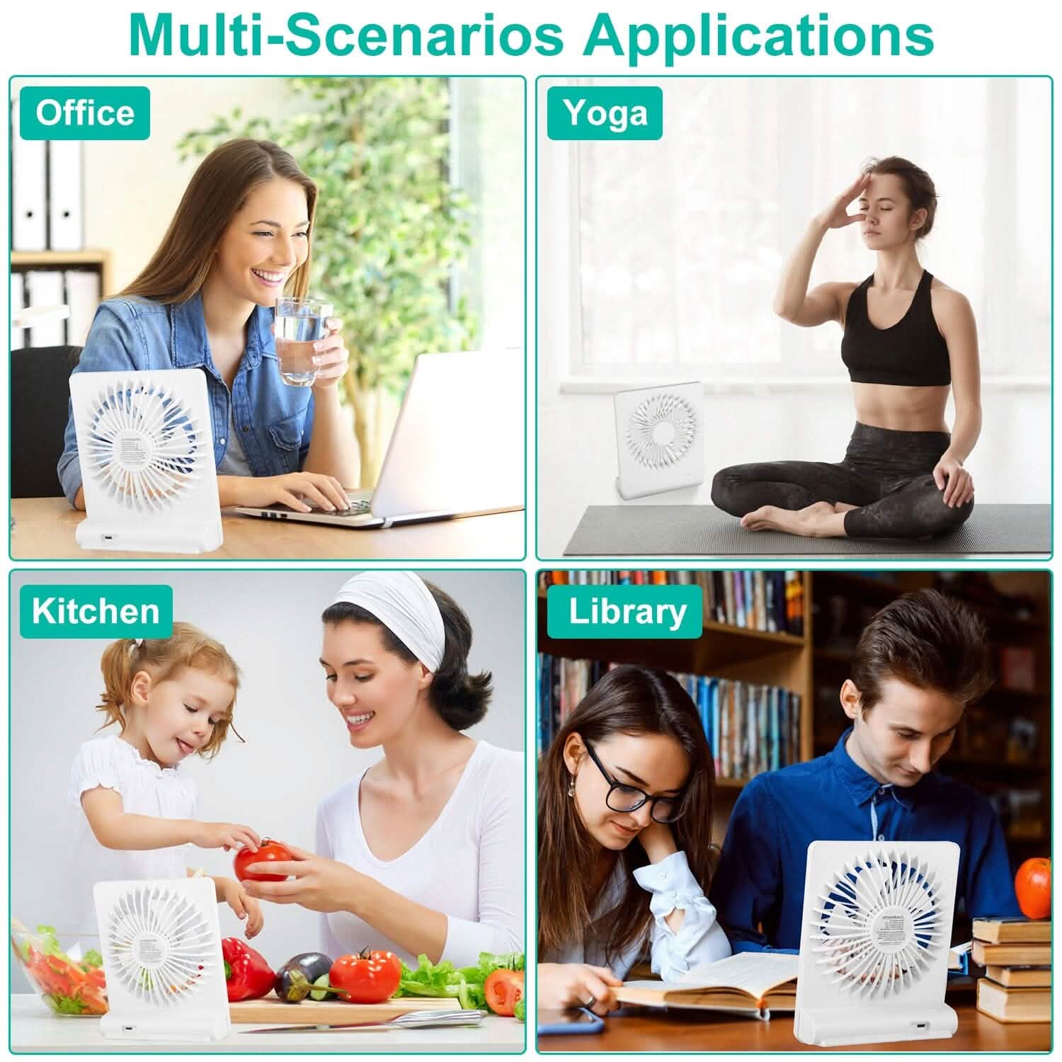 Fan USB Rechargeable Table Portable Desk Cooling Fan DailySale