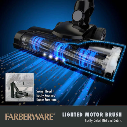 Farberware Cordless Pro Stick Vacuum Cleaner, Powerful Suction with 2 Speeds for Carpet and Hard Floors, Converts to Handheld Vacuum DailySale