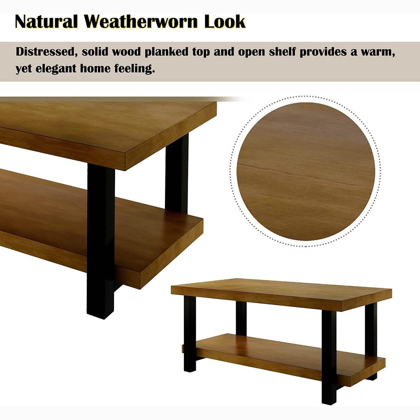 Farmhouse Living Room Coffee Table DailySale