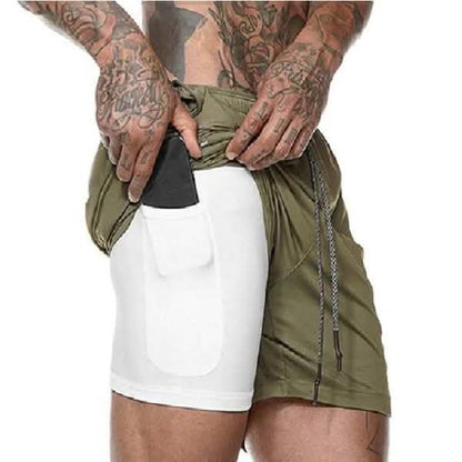 Fashion Men Elastic Waist Sports Shorts with Phone Pocket DailySale