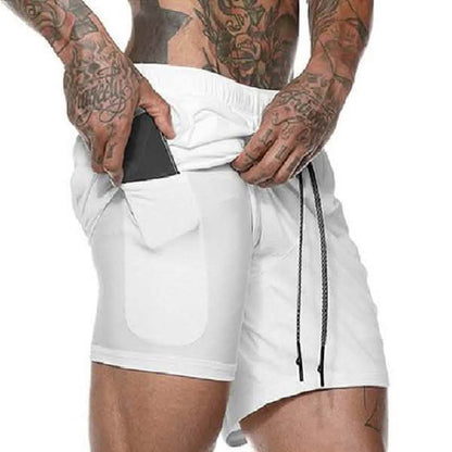 Fashion Men Elastic Waist Sports Shorts with Phone Pocket DailySale