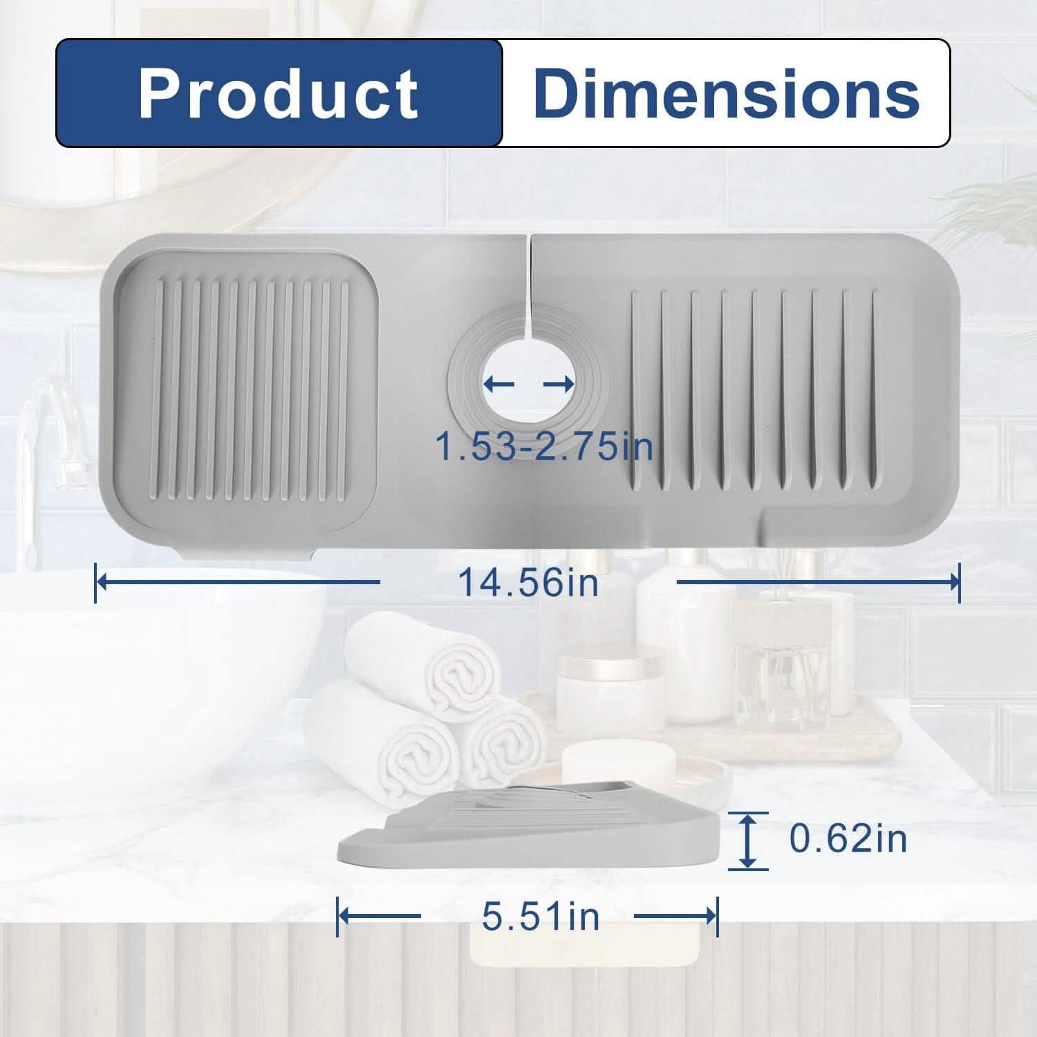 Faucet Splash Mat Sink Tray Water Drainage Pad Sponge Soap Holder DailySale