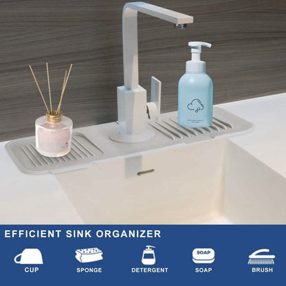 Faucet Splash Mat Sink Tray Water Drainage Pad Sponge Soap Holder DailySale