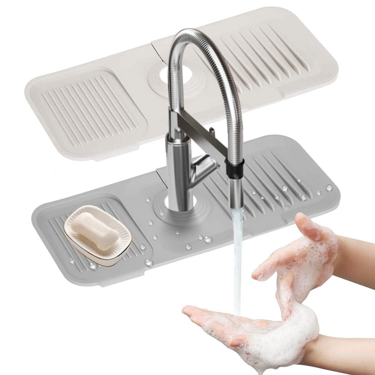 Faucet Splash Mat Sink Tray Water Drainage Pad Sponge Soap Holder DailySale