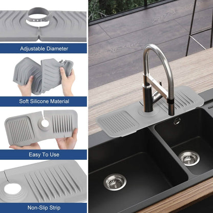 Faucet Splash Mat Sink Tray Water Drainage Pad Sponge Soap Holder DailySale