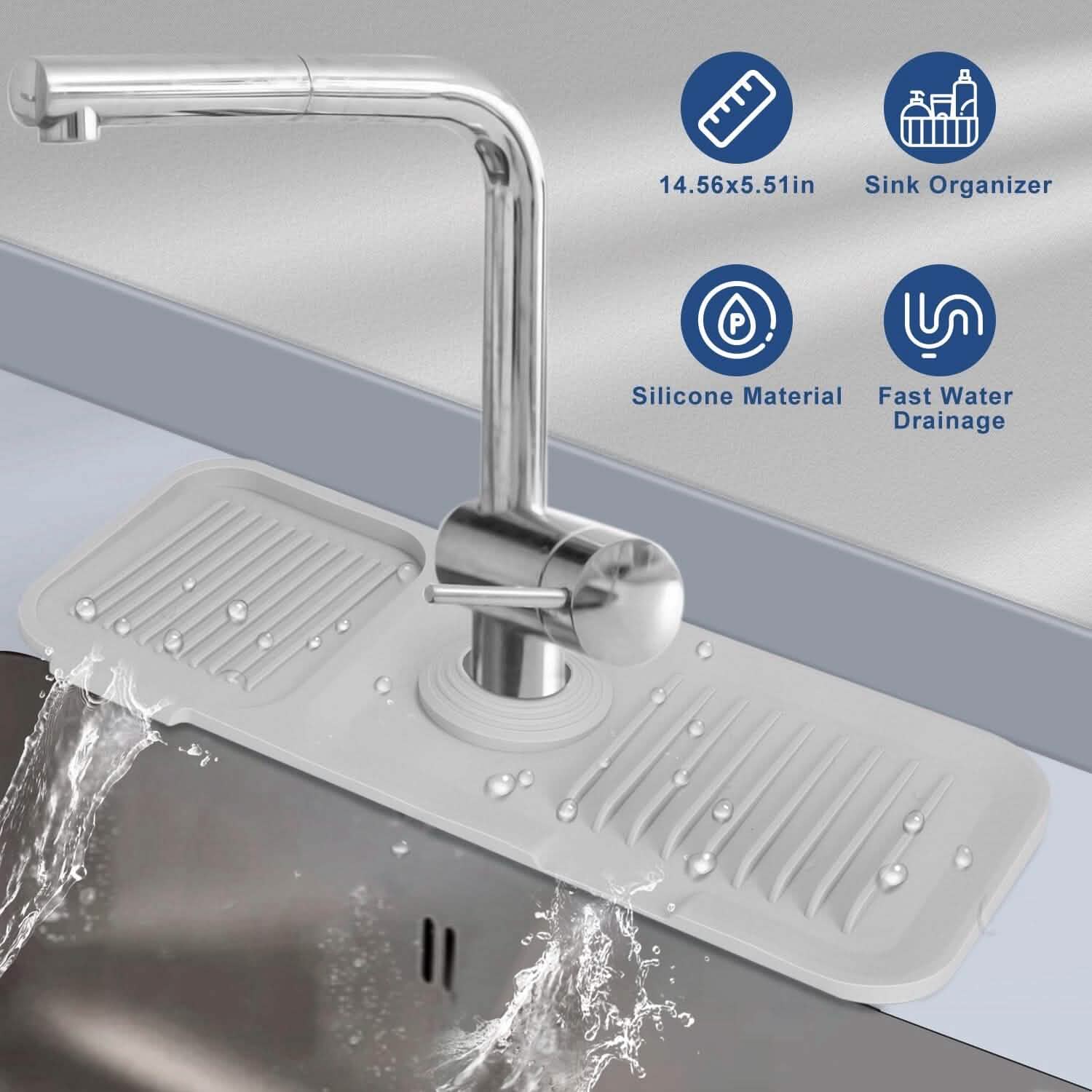 Faucet Splash Mat Sink Tray Water Drainage Pad Sponge Soap Holder DailySale