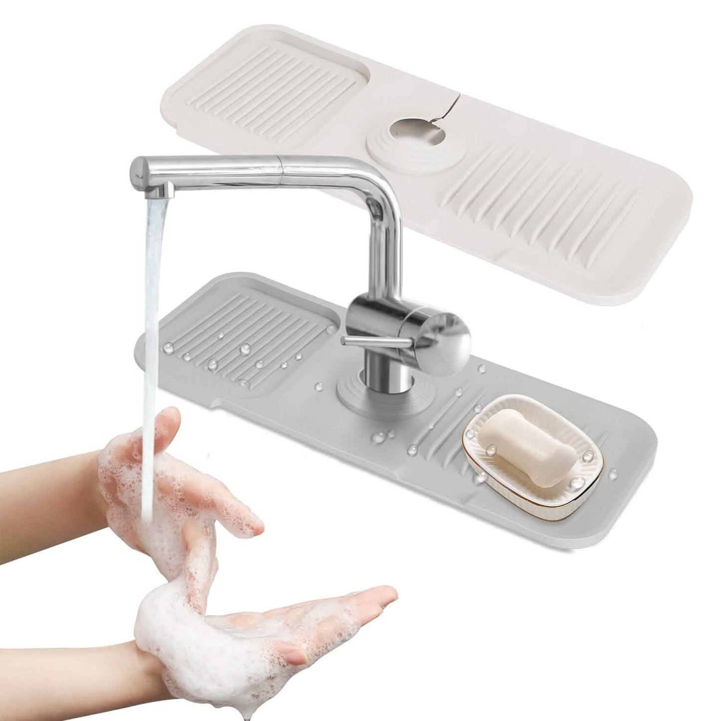 Faucet Splash Mat Sink Tray Water Drainage Pad Sponge Soap Holder DailySale