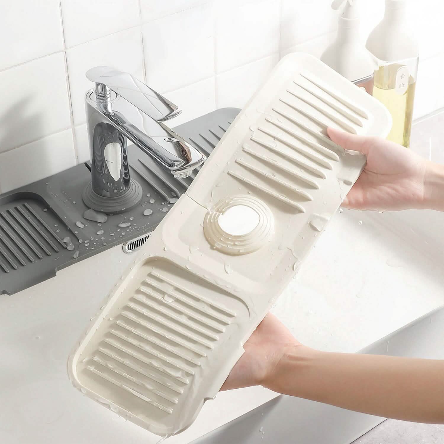 Faucet Splash Mat Sink Tray Water Drainage Pad Sponge Soap Holder DailySale