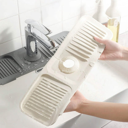 Faucet Splash Mat Sink Tray Water Drainage Pad Sponge Soap Holder DailySale